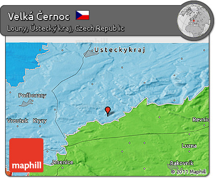 Political 3D Map of Velká Černoc