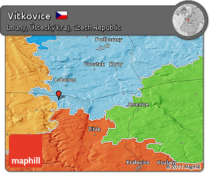 Political 3D Map of Vítkovice