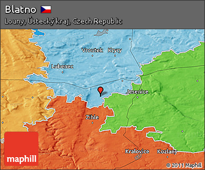 Political 3D Map of Blatno