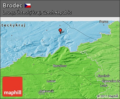Political 3D Map of Brodec