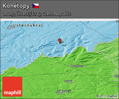 Political 3D Map of Konětopy