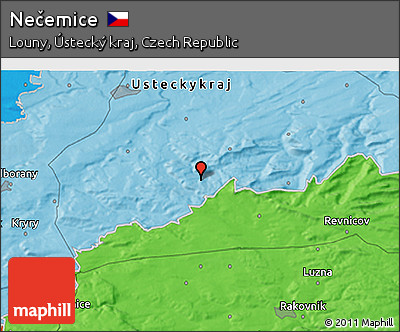 Political 3D Map of Nečemice