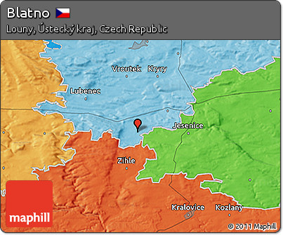Political 3D Map of Blatno