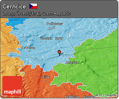 Political 3D Map of Černčice
