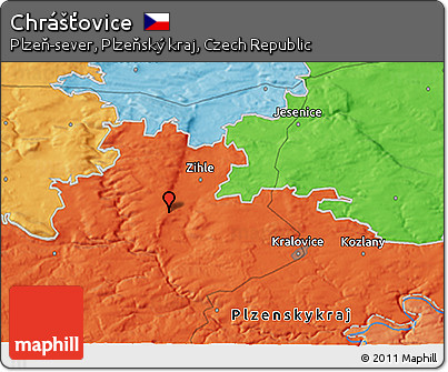 Political 3D Map of Chrášťovice