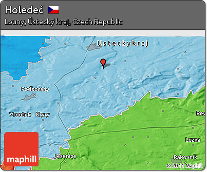Political 3D Map of Holedeč