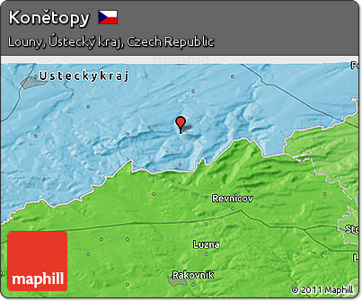 Political 3D Map of Konětopy