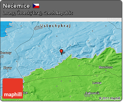 Political 3D Map of Nečemice