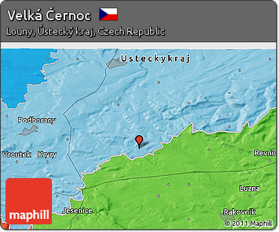 Political 3D Map of Velká Černoc