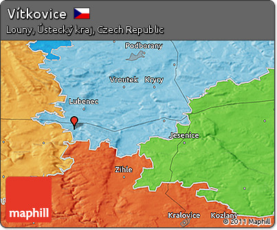 Political 3D Map of Vítkovice