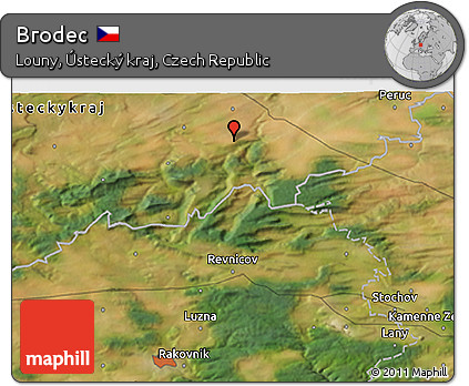 Satellite 3D Map of Brodec