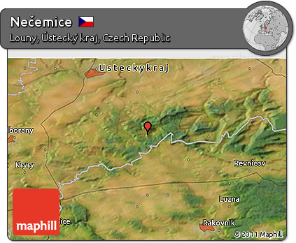 Satellite 3D Map of Nečemice