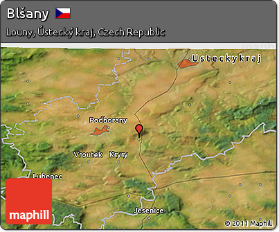 Satellite 3D Map of Blšany