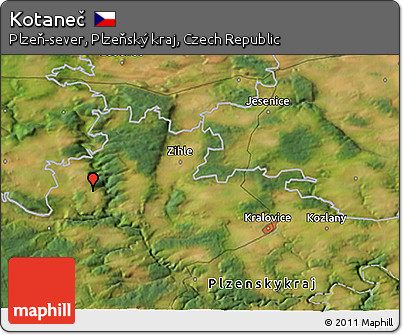 Satellite 3D Map of Kotaneč