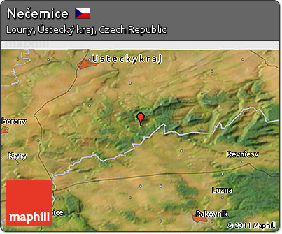 Satellite 3D Map of Nečemice