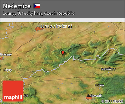 Satellite 3D Map of Nečemice