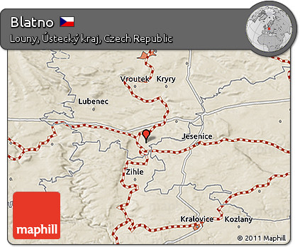 Shaded Relief 3D Map of Blatno
