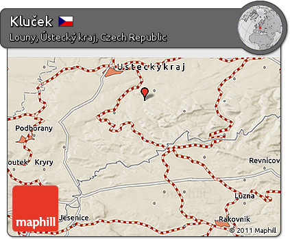 Shaded Relief 3D Map of Kluček
