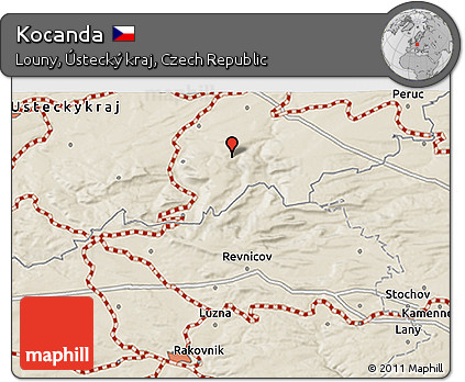 Shaded Relief 3D Map of Kocanda