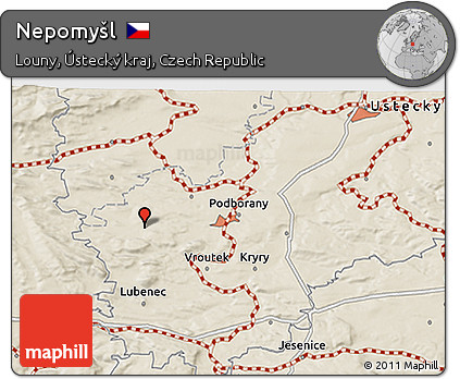 Shaded Relief 3D Map of Nepomyšl