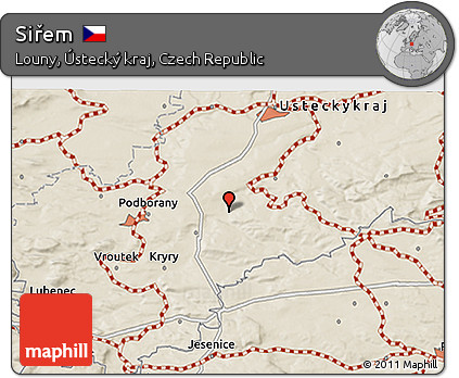Shaded Relief 3D Map of Siřem