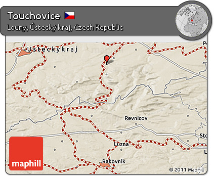 Shaded Relief 3D Map of Touchovice