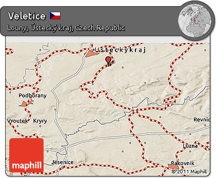 Shaded Relief 3D Map of Veletice