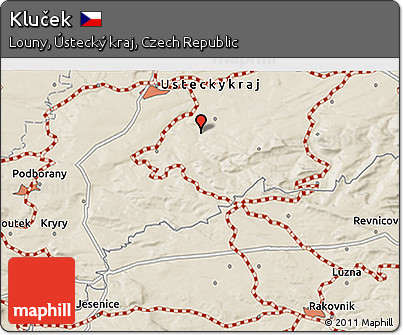 Shaded Relief 3D Map of Kluček