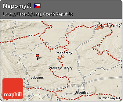 Shaded Relief 3D Map of Nepomyšl