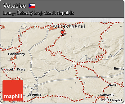 Shaded Relief 3D Map of Veletice