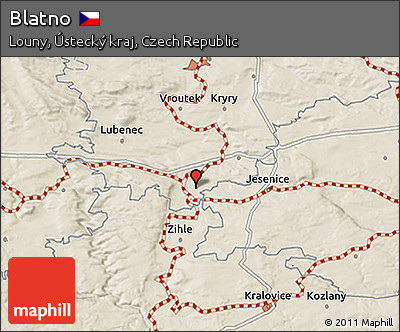 Shaded Relief 3D Map of Blatno