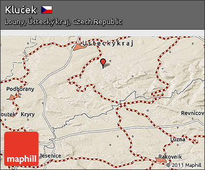 Shaded Relief 3D Map of Kluček