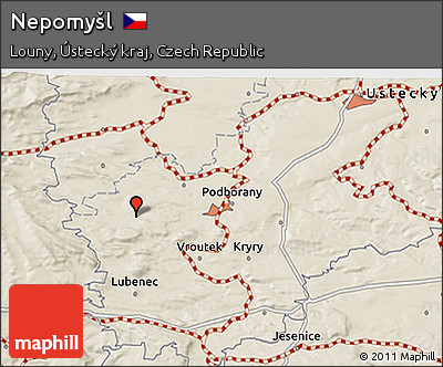 Shaded Relief 3D Map of Nepomyšl