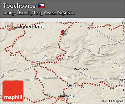 Shaded Relief 3D Map of Touchovice