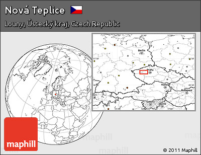 Blank Location Map of Nová Teplice