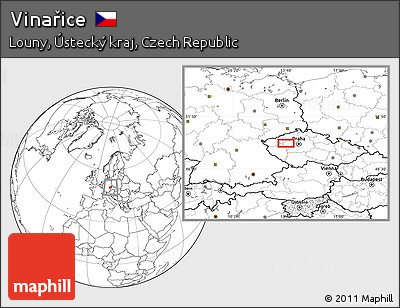 Blank Location Map of Vinařice
