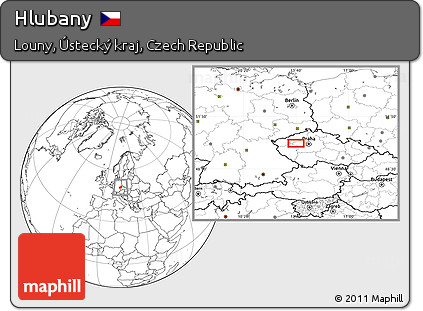 Blank Location Map of Hlubany