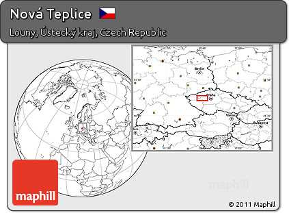 Blank Location Map of Nová Teplice