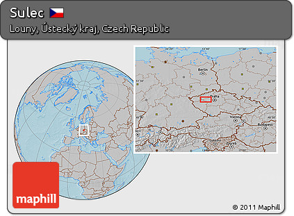 Gray Location Map of Sulec, hill shading