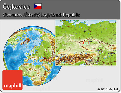 Physical Location Map of Čejkovice