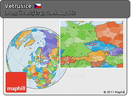 Political Location Map of Větrušice