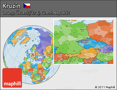 Political Location Map of Kružín