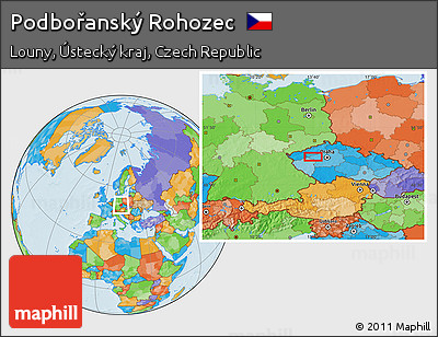 Political Location Map of Podbořanský Rohozec