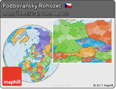 Political Location Map of Podbořanský Rohozec