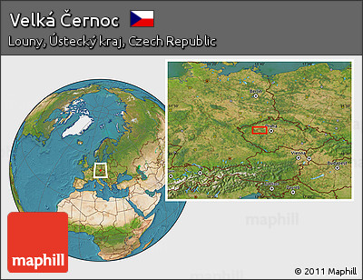 Satellite Location Map of Velká Černoc