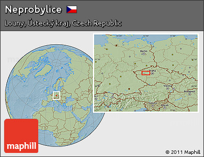 Savanna Style Location Map of Neprobylice, hill shading