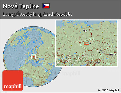 Savanna Style Location Map of Nová Teplice, hill shading