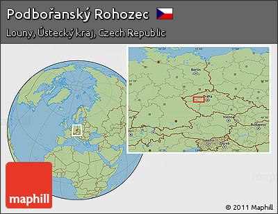 Savanna Style Location Map of Podbořanský Rohozec