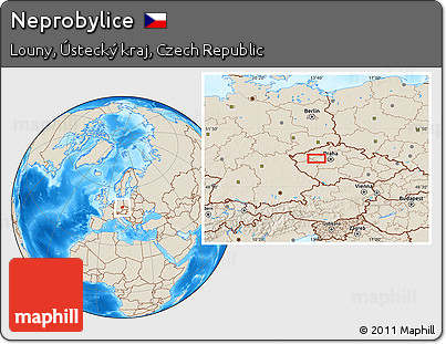 Shaded Relief Location Map of Neprobylice