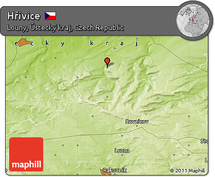Physical Map of Hřivice